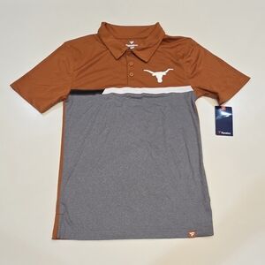 TEXAS LONGHORNS|Fanatics Pullover Polo Shirt|Mens Small|NCAA